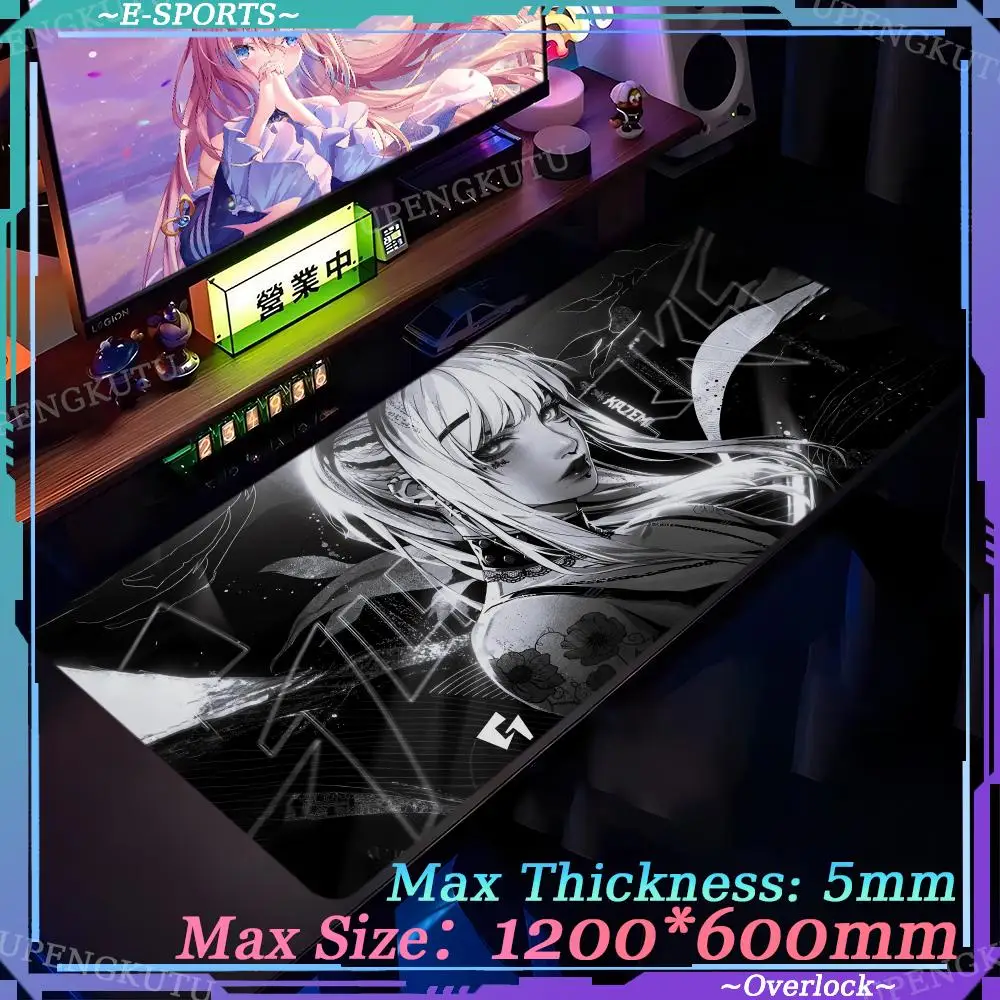 

Anime girl KAZEMI mouse pad 1200X600MM ergonomic game accessories lock edge keyboard pad oversized rubber non-slip mat table mat