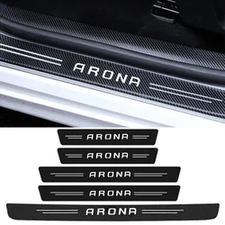 Carbon Fiber Car Door Pedal Strips for Seat Arona Logo 2023 Auto Door Threshold Sill Protective Rear Trunk Bumper Guard Stickers