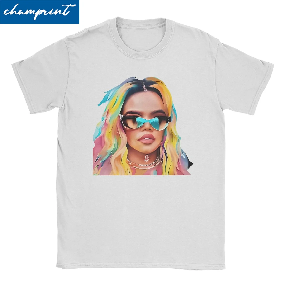 Футболка Karol G с анимационным стилем для мужчин и женщин, Винтажная футболка из чистого хлопка с круглым вырезом в стиле хип-хоп