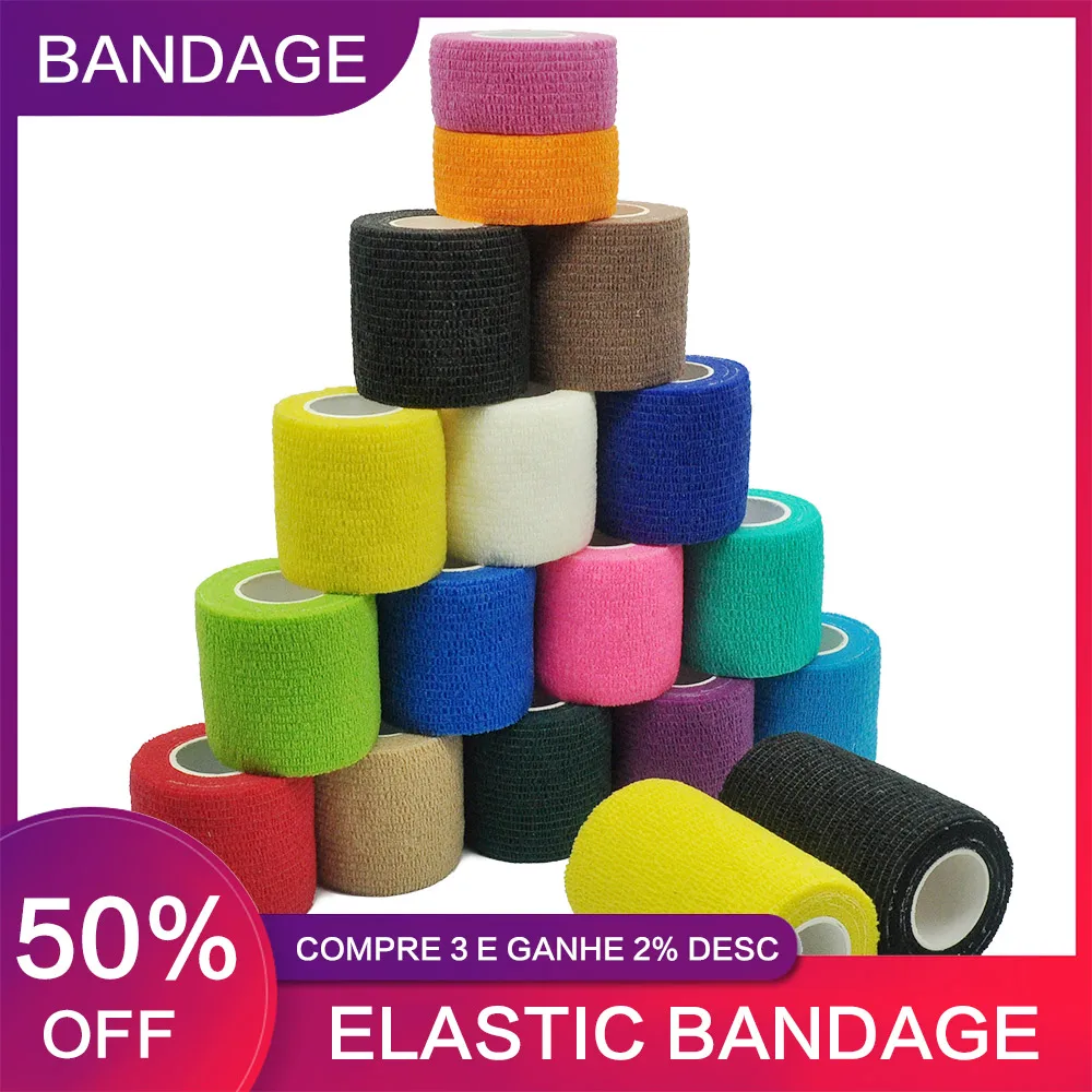 18 Colors Colorful Athletic Wrap Tape Self Adhesive Elastic Bandage Elastoplast Sports Protector Knee Finger Ankle Palm Shoulder