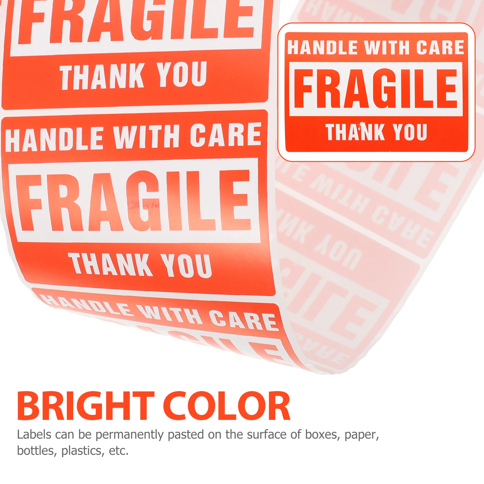 

1 Roll Fragile Warning Stickers Self-Adhesive Packing Shipping Labels Handle With Care Decals For Boxes Bottles Paper Plastics