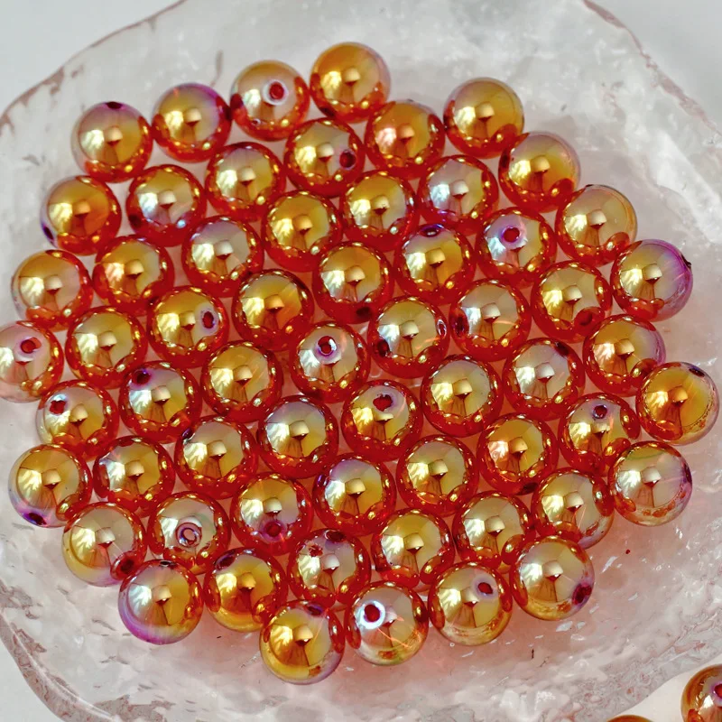10PCS 8mm Sparkle High Gloss Non Fading Bubble Beads Iridescent Loose DIY Handmade Bracelet Necklace Jewelry Material - view 5
