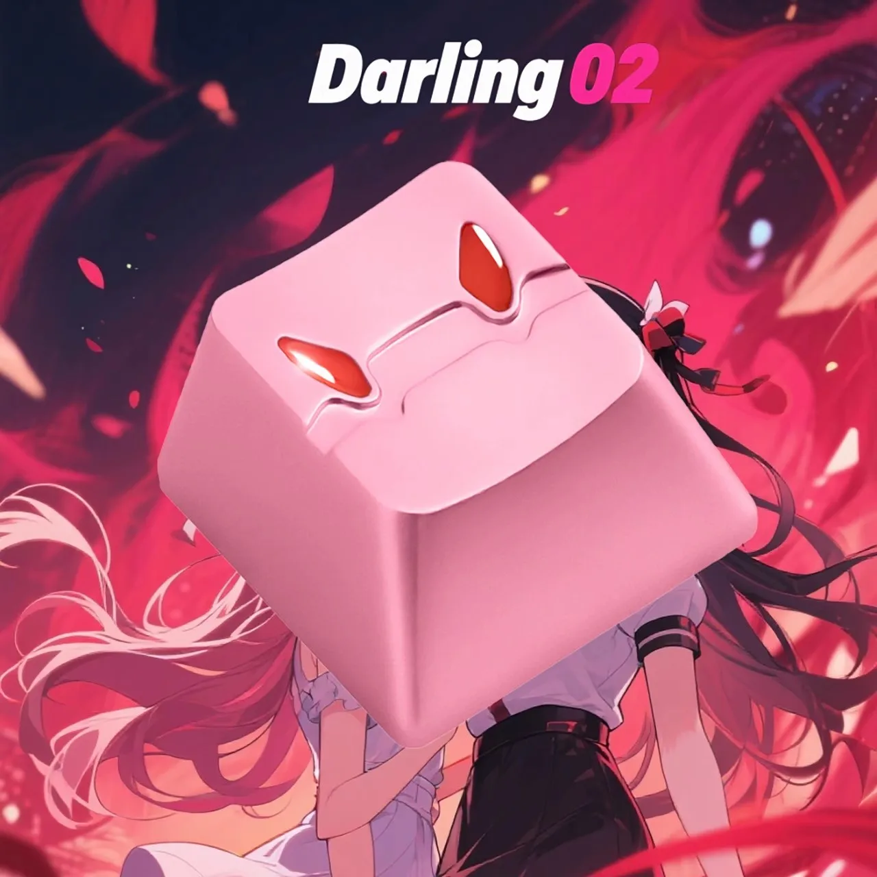 

THOK Zero Two Darling 02 Metal Keycaps Simple CNC Aluminum Alloy OEM Profile Keycap Custom Pink for Mechanical Keyboard Gift