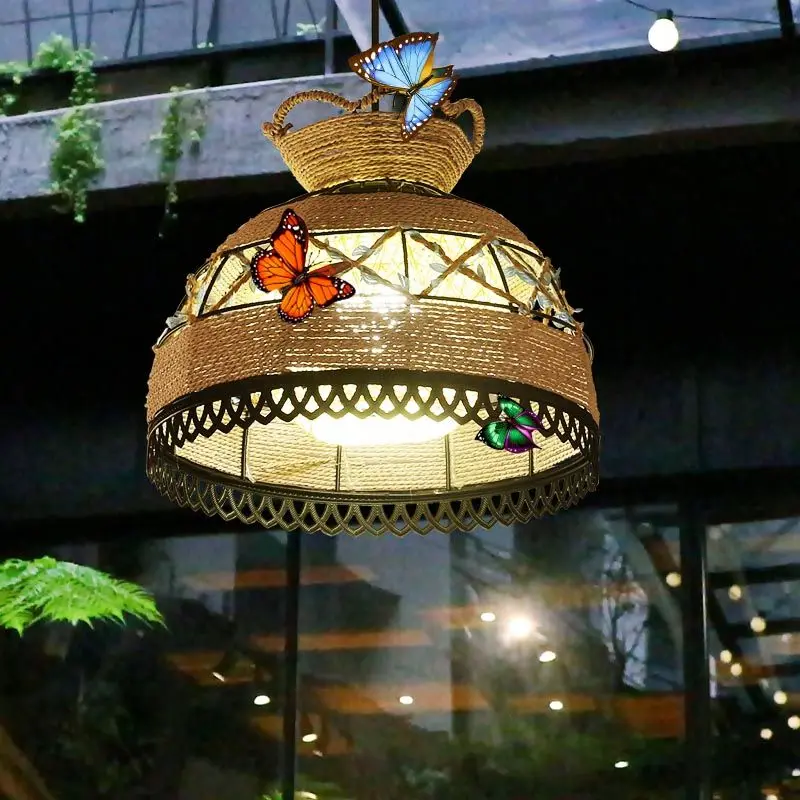 Chinese Handmade Rattan Pendant Light Artistic for BBQ Restaurant Hot Pot Cafe Lighting Lamp Ceiling
