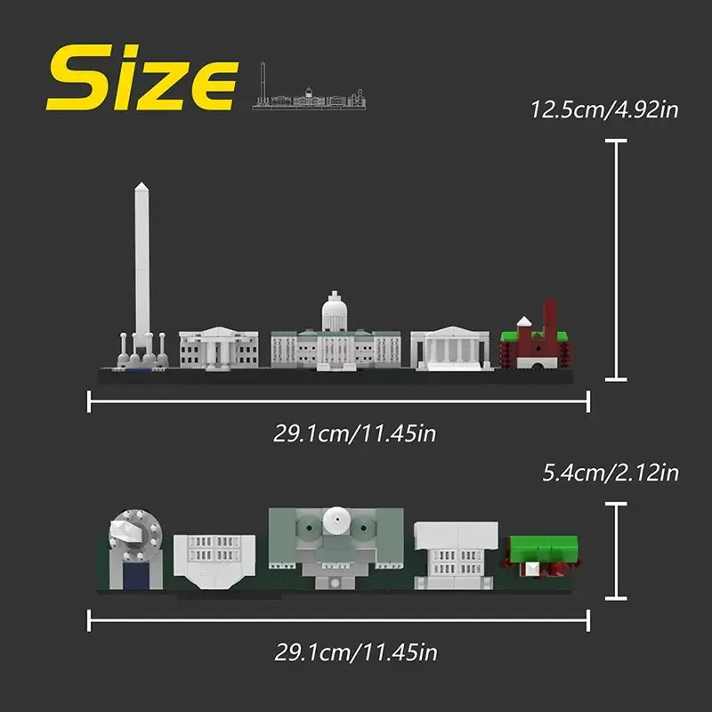 MOC nueva ciudad Washington DC Skyline modelo Kit de bloques de construcción ciudad casa ladrillos montar rompecabezas DIY juguetes niños regalos de cumpleaños