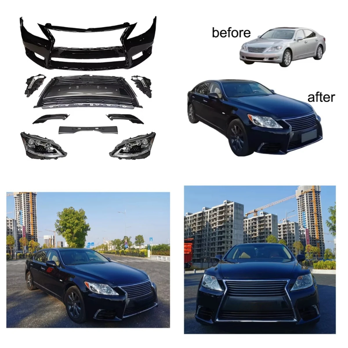 

Stlf For The 06-12 LS460 600 Modification And Upgrade, 13-16 New And Old Front Bumper Grille Kits, Body Kits With Headligh
