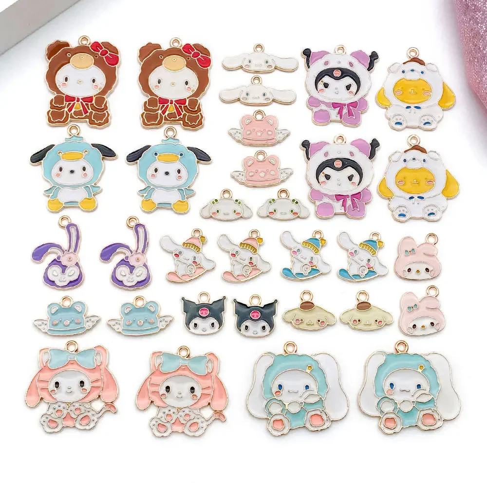 Sanrio Cartoon Charm for Jewelry Making Enamel Necklace Pendant Earring Accessories Diy Supplies Zinc Alloy Gold Plated