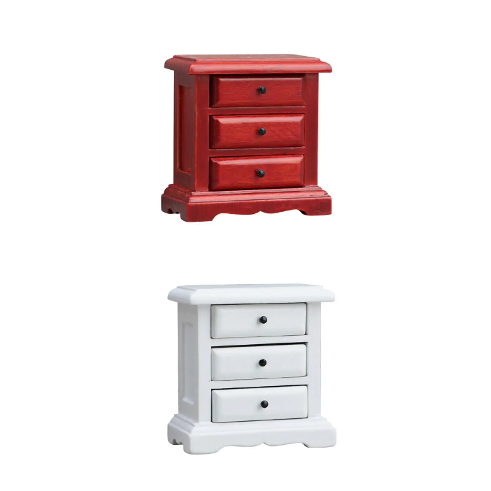 

1:12 Scale Dollhouse Wooden NightStand Miniature Bedside Cabinet Dollhouse Furniture