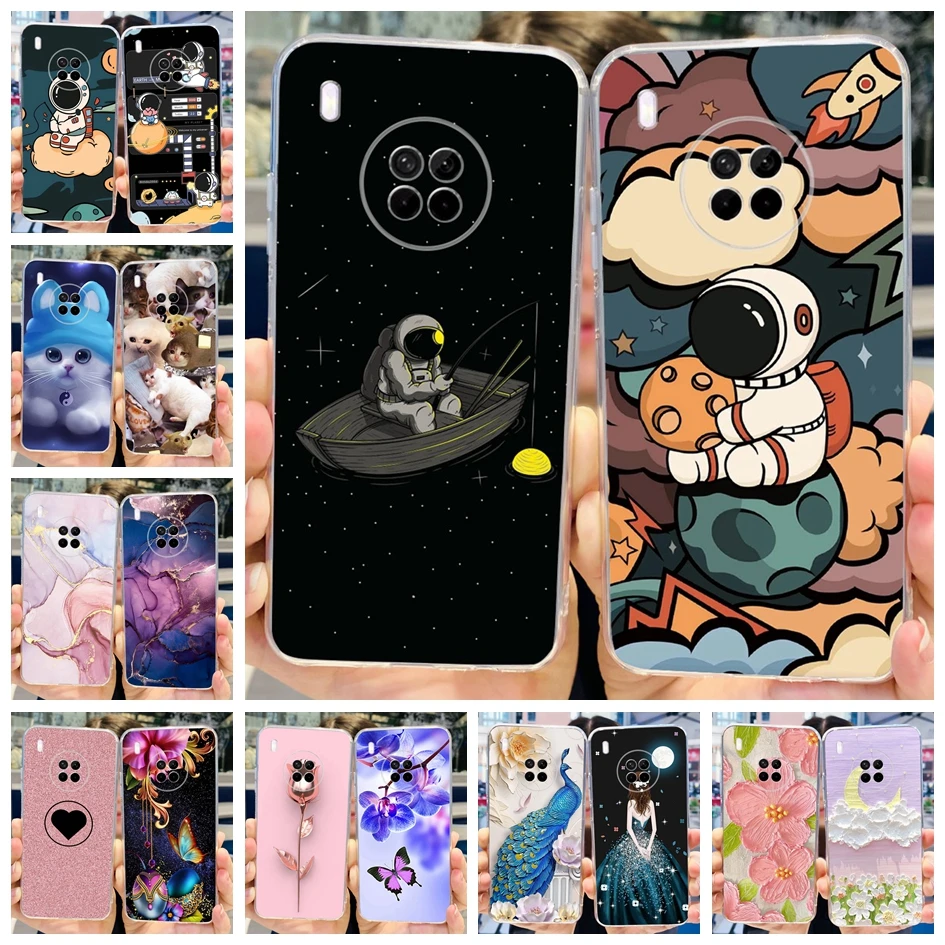 For Huawei Y9a Case Lovely Astronaut Cartoon Transpaent Silicone Soft Cover For HuaweiY9a 2020 Coque Nova Y9a FRL-23 FRL-22 Capa