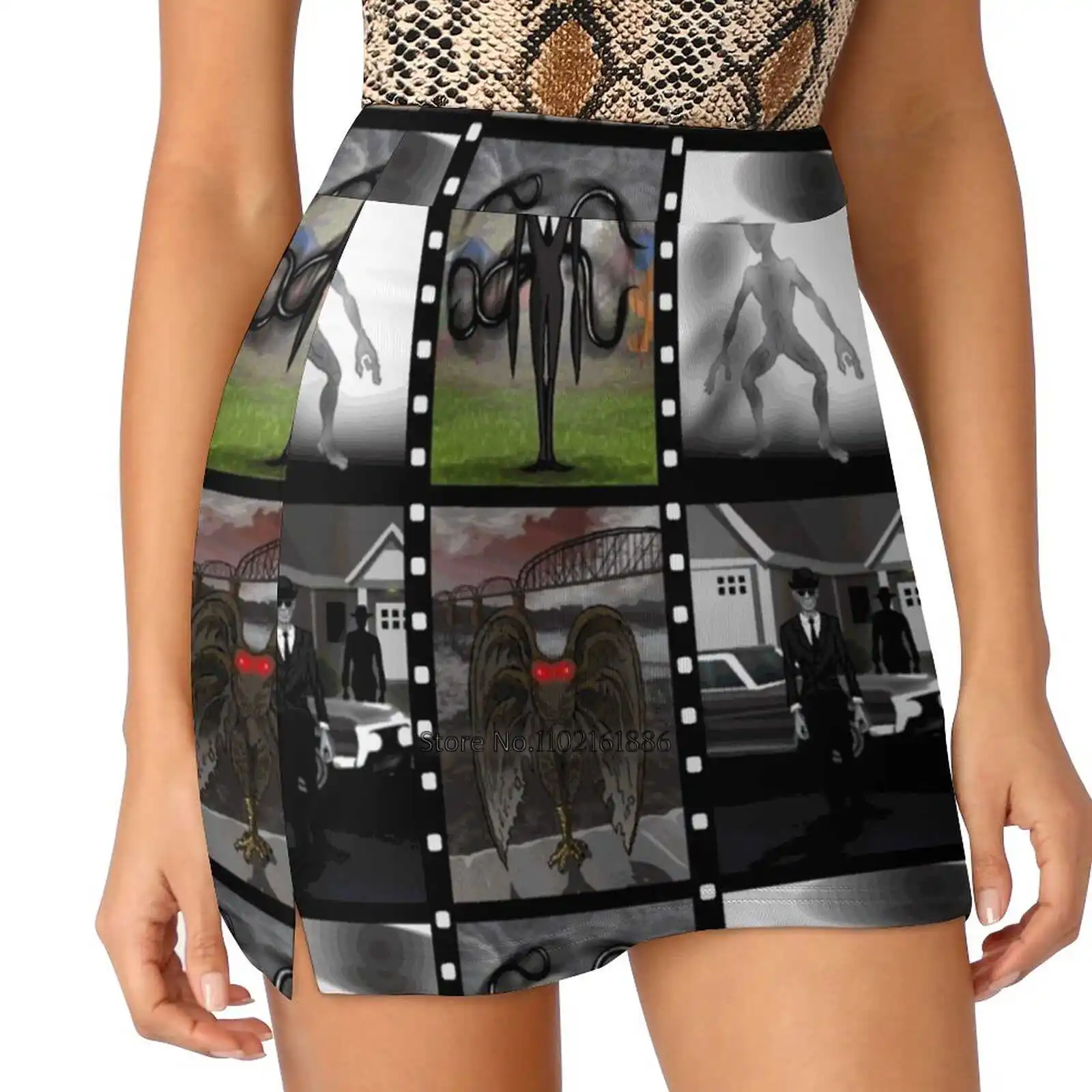 Cryptozoology Cryptids And Forteana Series 4 New Women Skirts Double-Layer Printed Short Dress Mini Sport Skirt Cryptozoology