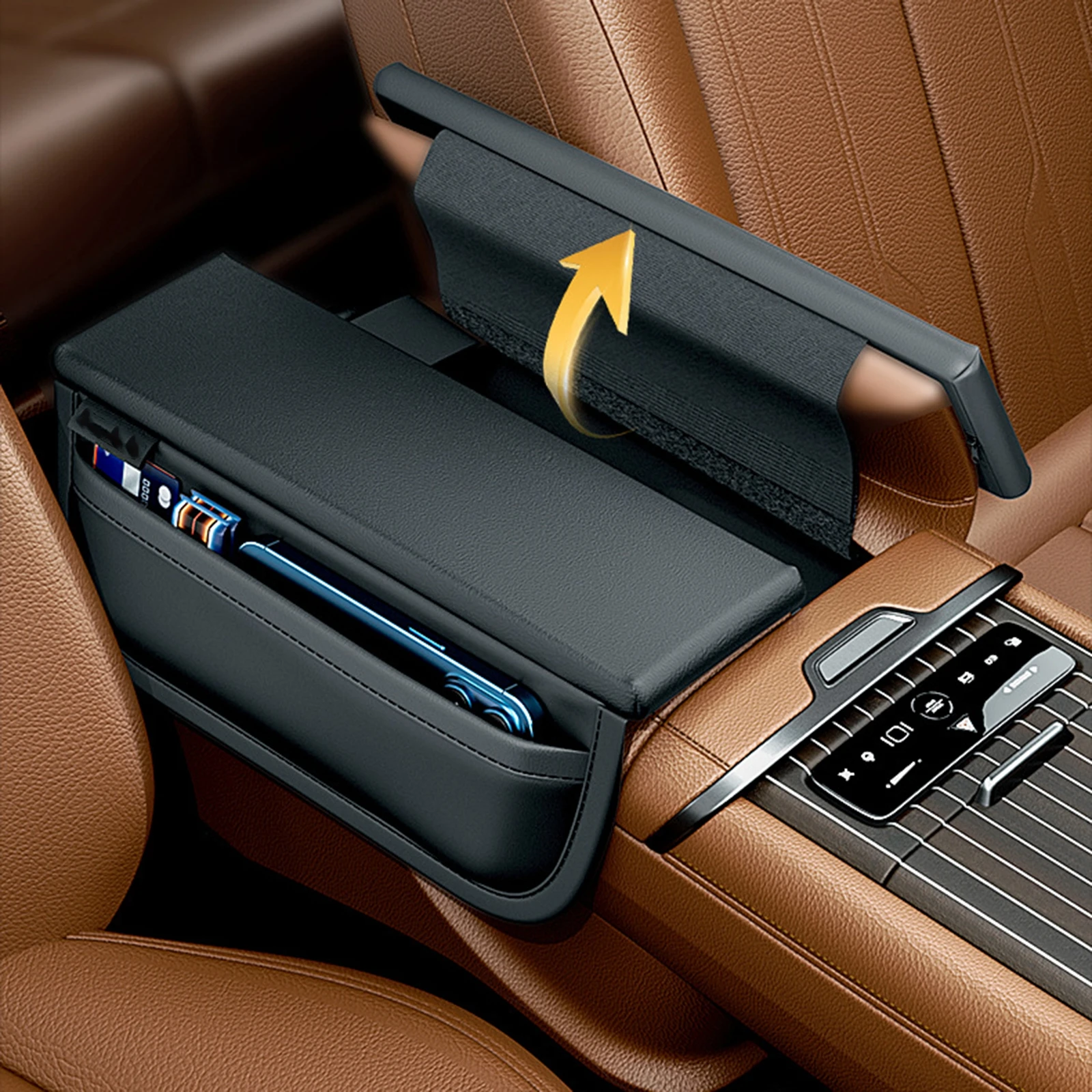 بولي Leather الجلود سيارة غطاء مسند الذراع ، السيارات مركز وحدة التحكم غطاء ، العالمي اكسسوارات السيارات ، حامي الذراع الراحة وسادة حصيرة