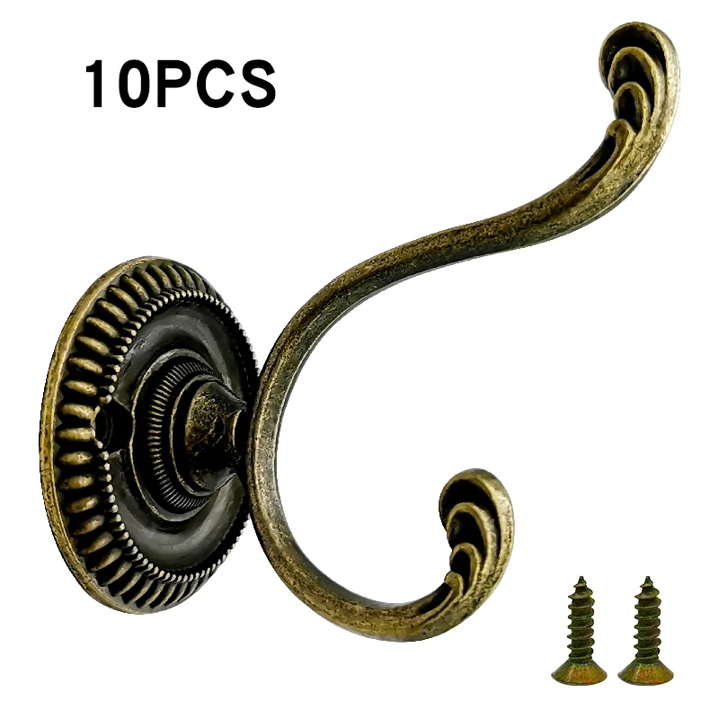 10pcs Home Clothes hook Bathroom accessories hook Bronze kitchen accessory Fixed hook