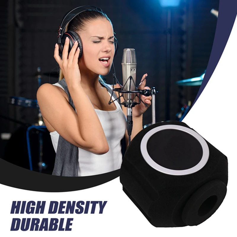 【Superdeals】C5 Pantalla de micrófono de estudio universal Micrófono de grabación en vivo Pantalla de viento con reducción de ruido antiinterferencias