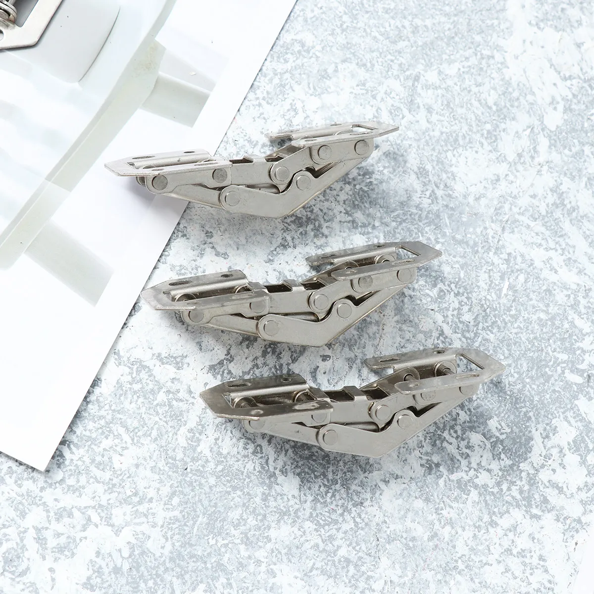5Pcs Furniture Hinges Steel 1.5mm Hydraulic Concealed Half Overlay Mounting Hardware Cabinet Doors 40 Screws Kitchen