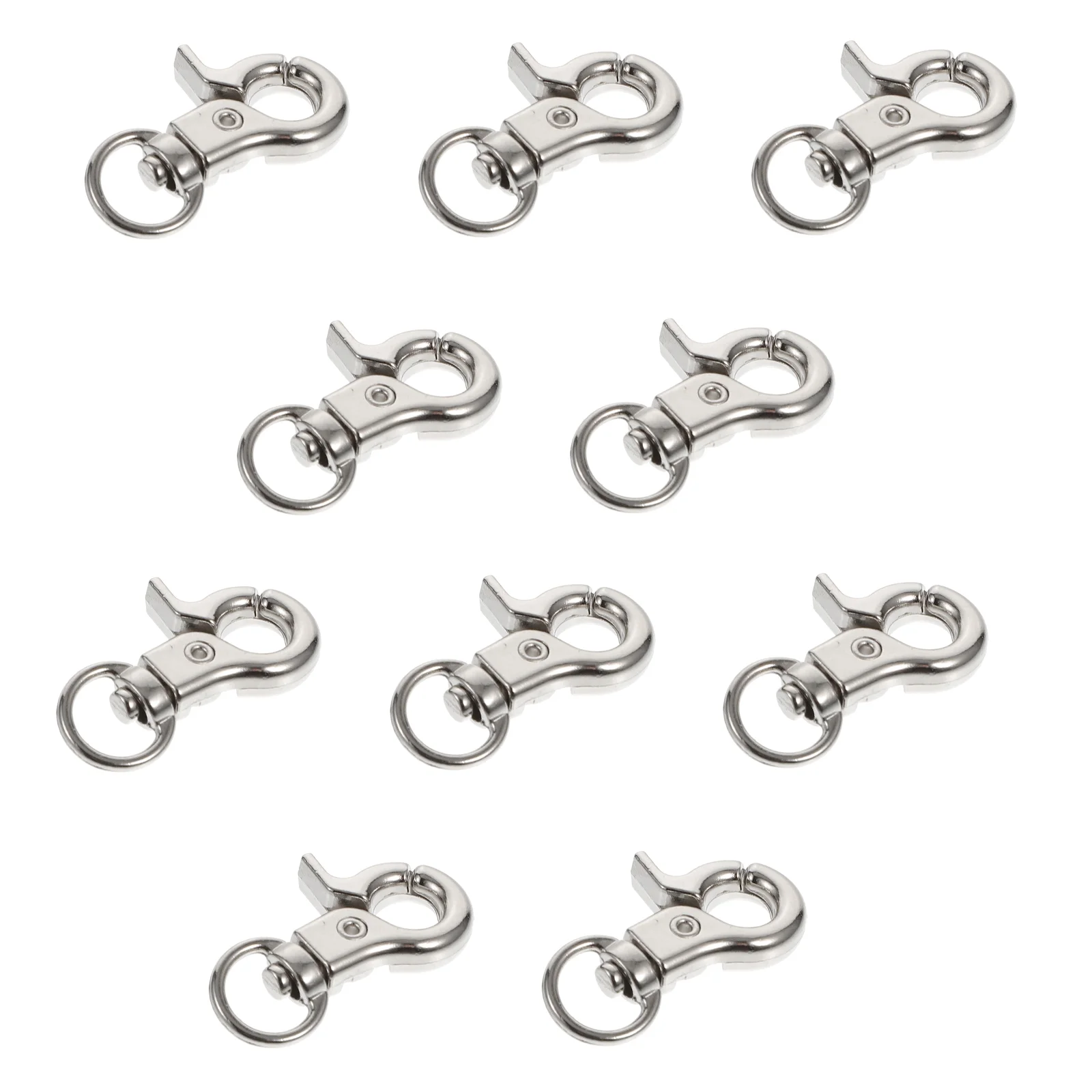 10 Pcs Gate Lock Birdcage Anti-escape Latch Clips Door Safety Key Chain Silver Metal Buckles