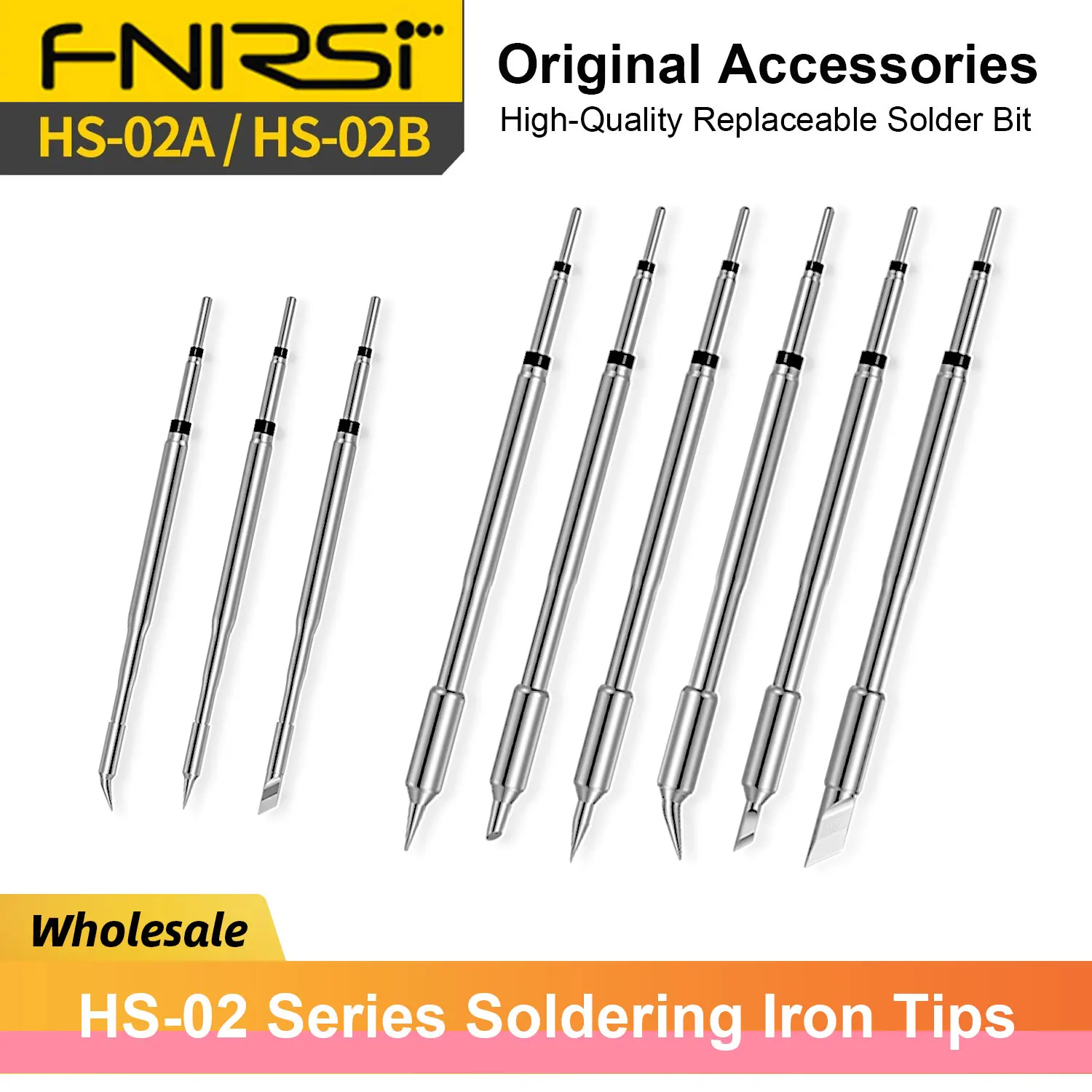 FNIRSI HS-02 Series Original Press-on Tip for Soldering Iron Station Accessories Tips Welding Equipment Cautin Sting HS02 Kits