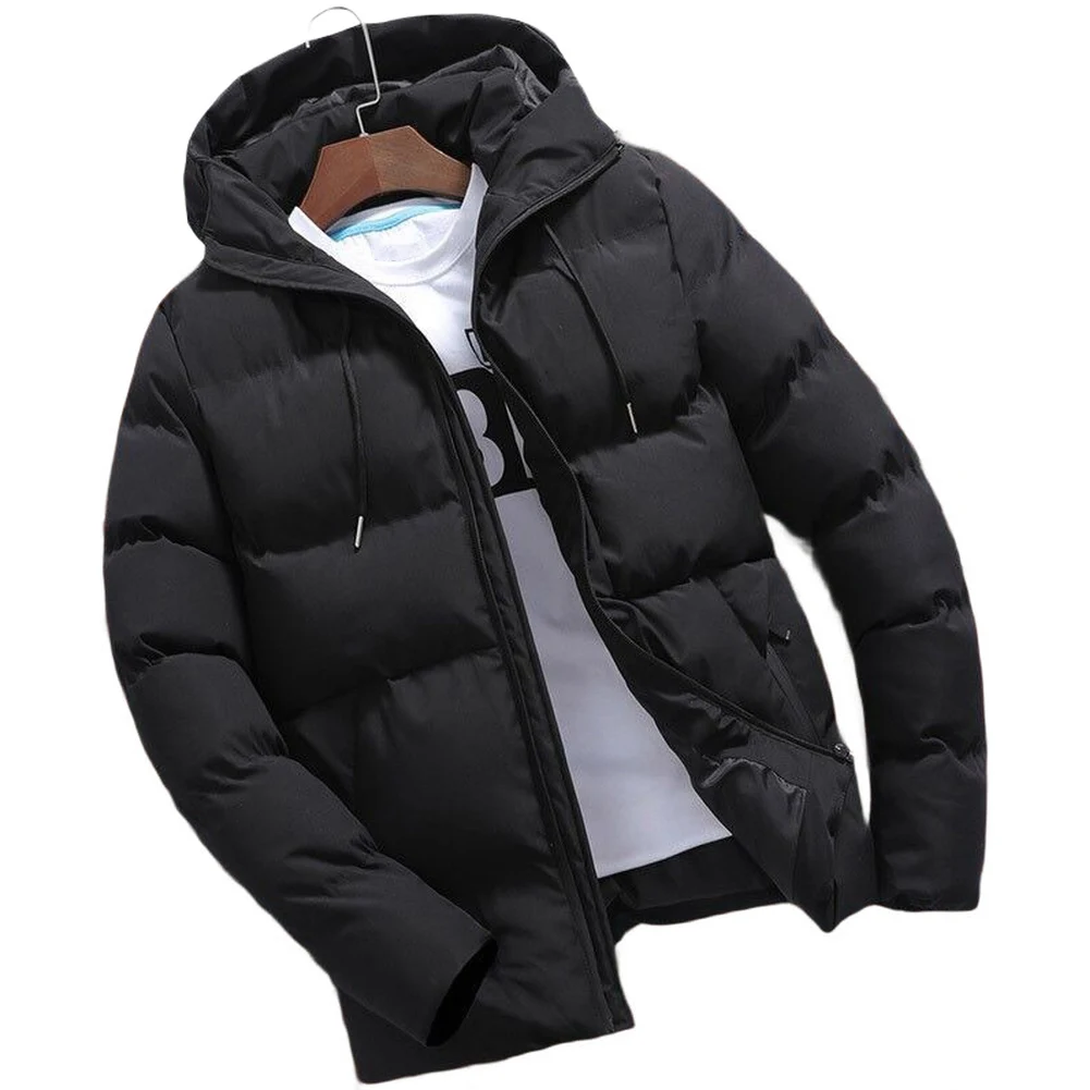 سترة سترة كاجوال سميكة ودافئة للرجال مع غطاء للرأس معطف سادة بأكمام طويلة للأعمال والارتداء اليومي في مواسم مختلفة #2