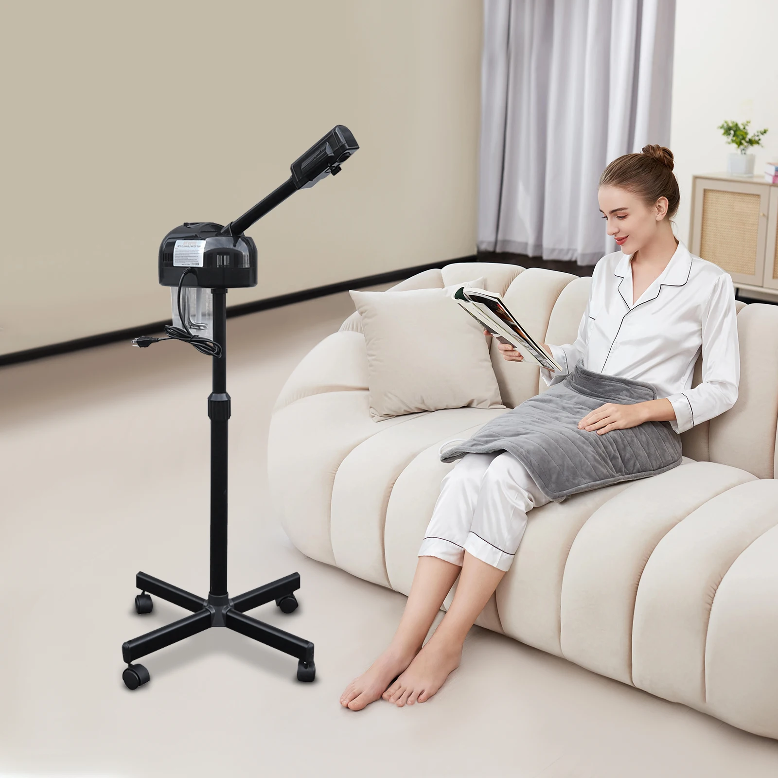 เครื่องมือ Steamer Steamer ใบหน้าระดับมืออาชีพสําหรับการดูแลผิวและทําความสะอาดอย่างล้ําลึก 2 in 1 Face Machine Ozone Face Steamer