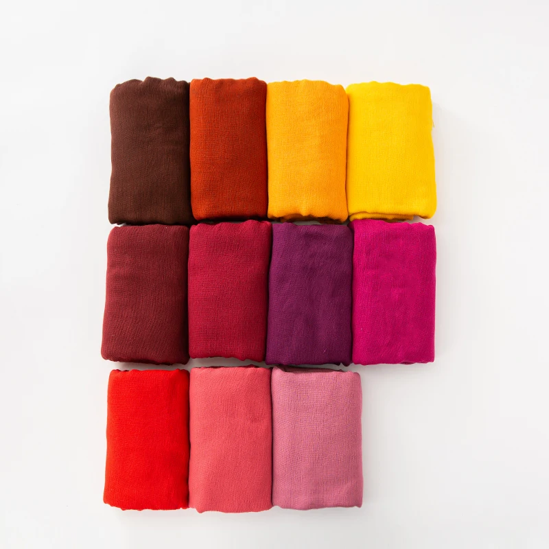 61-Farben-Schal aus weicher Baumwoll-Viskose, Rayon-Material, muslimischer Hijab, nahöstlich, einfarbig, Kopftuch mit Quaste – Detail 19