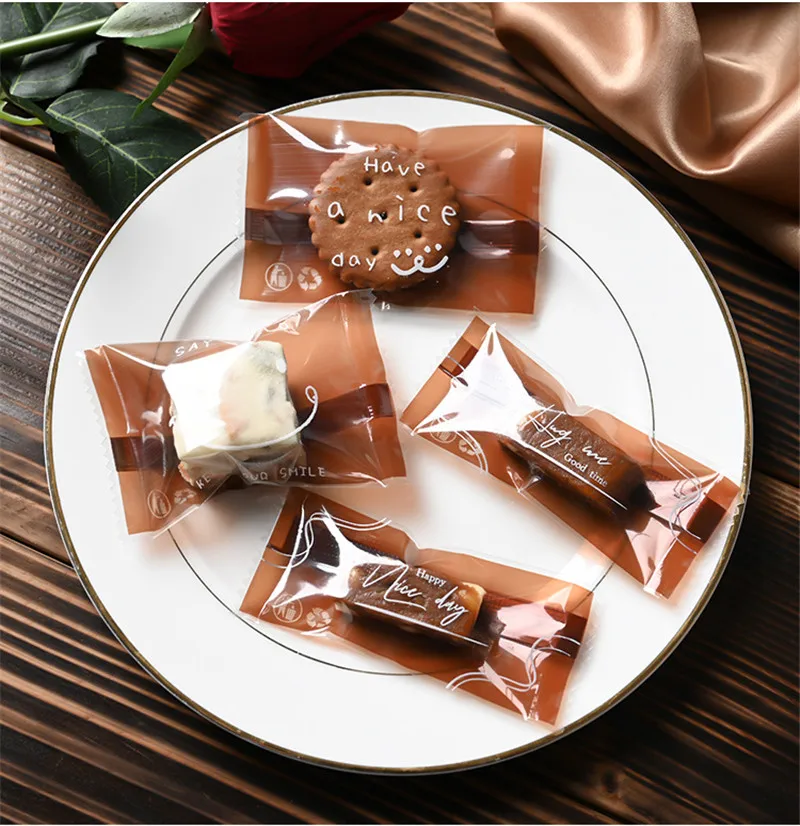 100Pcs Disposable Coffee Sugar Bags Baking DIY Manual Toffee Candy Chocolate Machine Sealed Packaging