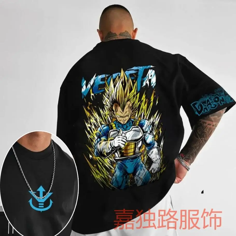 Camiseta Dragon Ball Z Gohan Super Saiyan 2025, Camiseta de algodón negra de Anime de verano para hombre con estampado de manga con logotipo de Dragon Ball Z púrpura