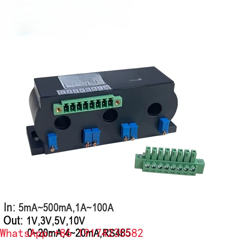 3 Phase Curr-ent Sen-sor QN3DB1 AC 50mA 100mA 500mA 1A 5A 10A 20A 50A 100A / DC 4 20mA 10V 5V RS485