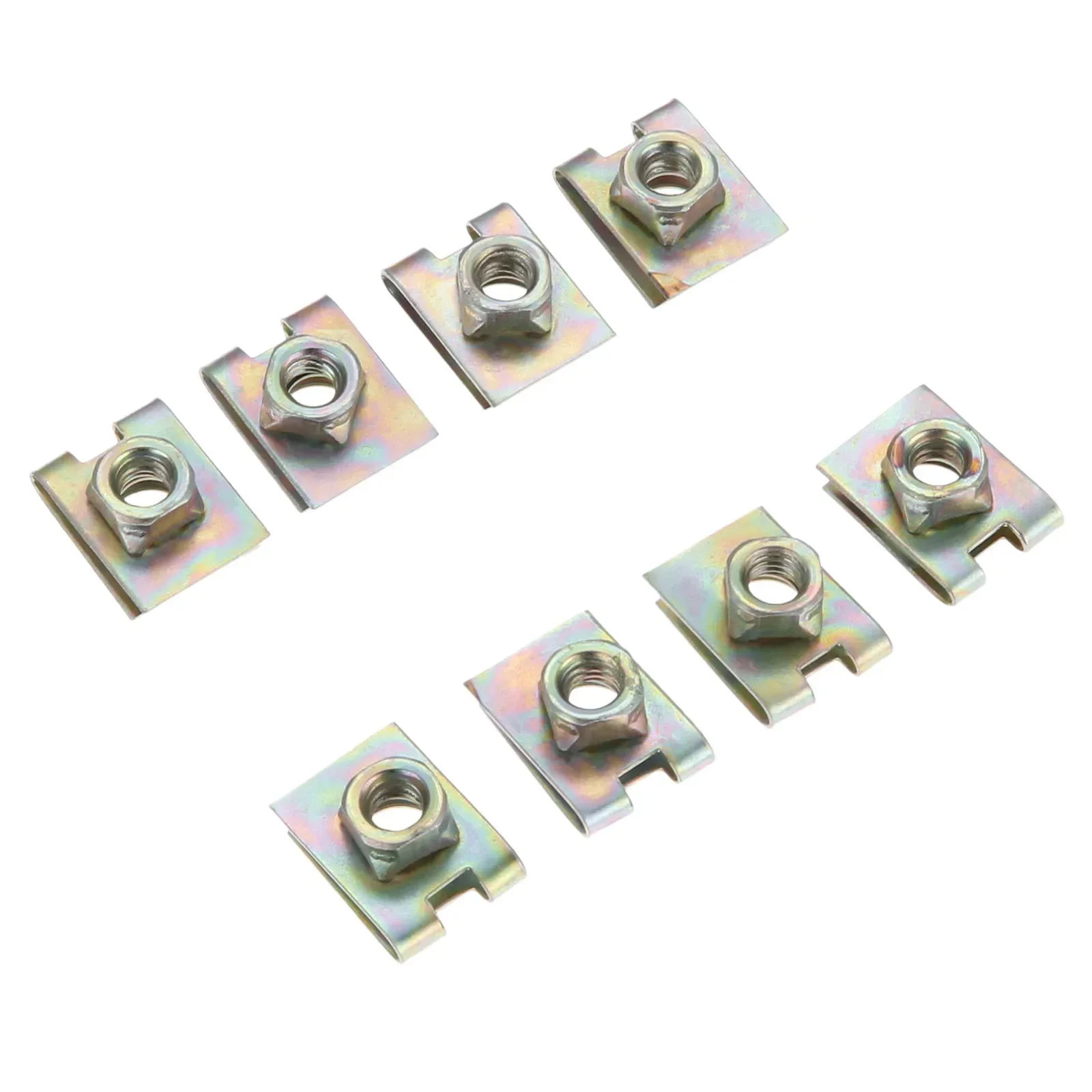 20Pcs Metal Spring U-Type Plate Nut Speed Clips M6 6mm Threaded for Car Panel Defense Auto Fastener Clip U-type Screw Retainers