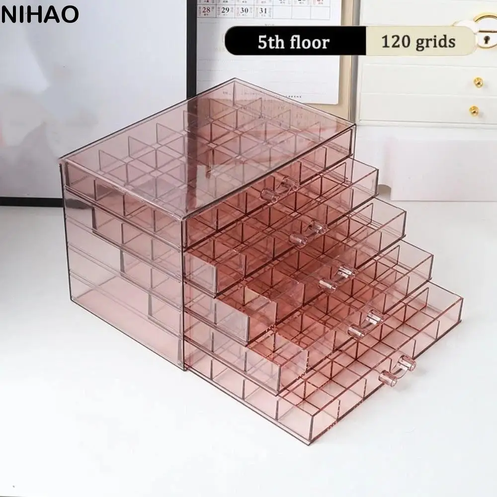 

120 сеток, коробка для хранения ювелирных изделий, акриловый ящик, стильный органайзер для дизайна ногтей, коробка, отделение для ожерелья, браслетов, прозрачная коробка для ювелирных изделий