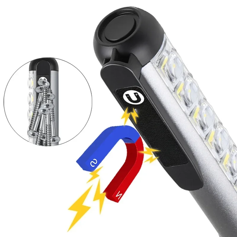 Portable LED Flashlight with COB Side Light USB Fast Charging Flashlights Waterproof Torch Super Bright Flashlight