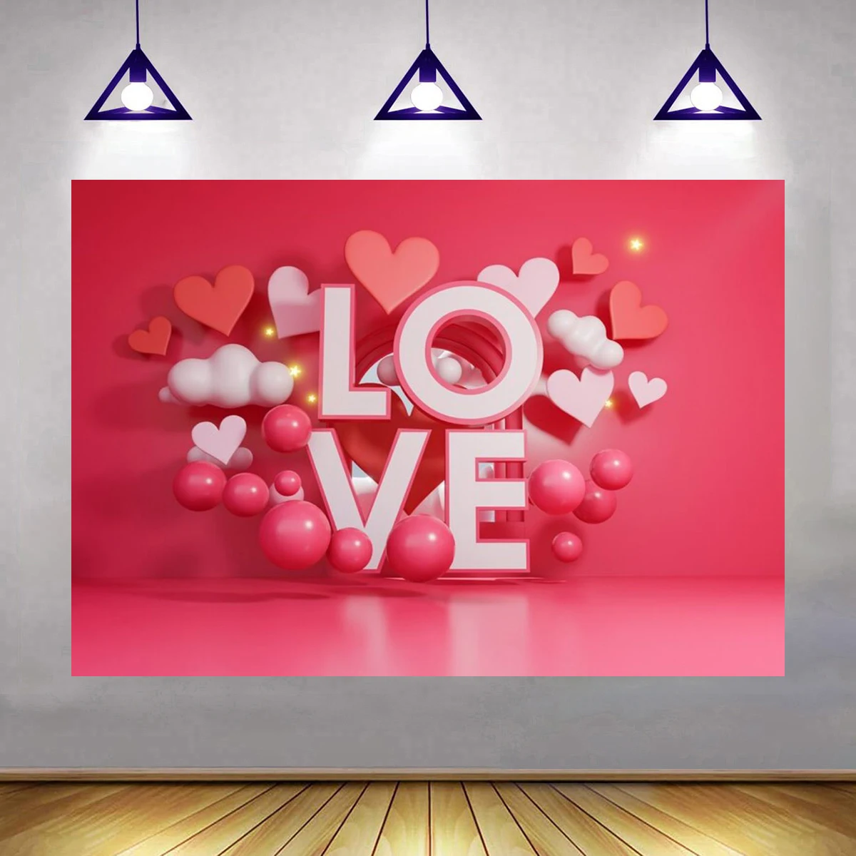 Love Present Photography Happy Valentine's Day Backdrops Wedding Anniversary Engagement Shopping Mall Decorations Welcome Banner