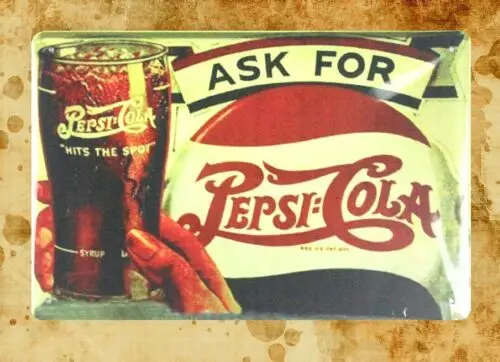 beautiful bedroom decor Ask for Pepsi-Cola tin metal sign