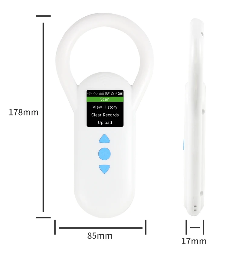 134.2Khz Animal RFID Reader Pet Cat Dog Handheld Microchip Scanner FDX-B Glass Chip USB/Bluetooth Animal Microchip Reader