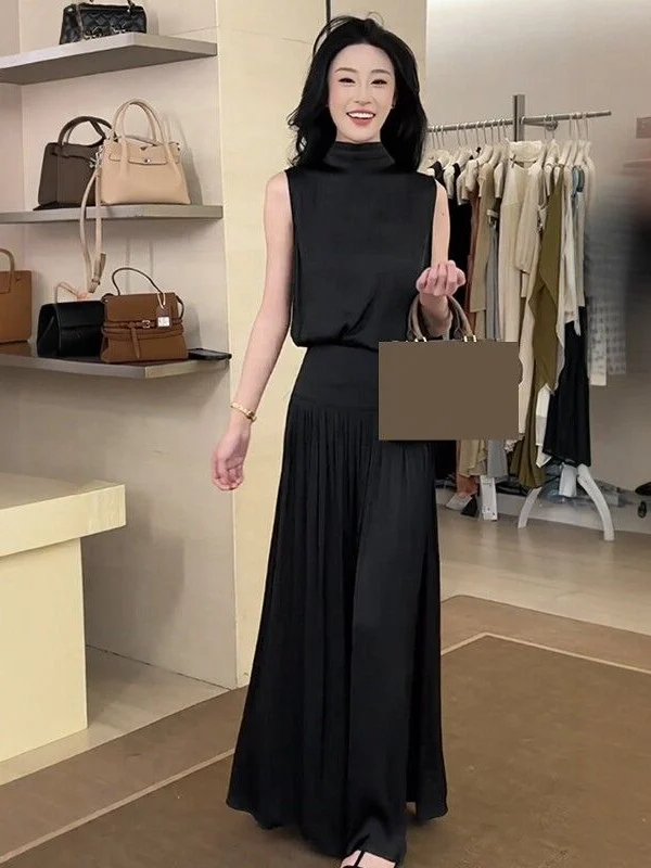 

Korean Style Vest Top And Skirt Set High Quality Elegant Summer New Arrival Women's Fashion Comfortable Mid-Sleeve round Neck