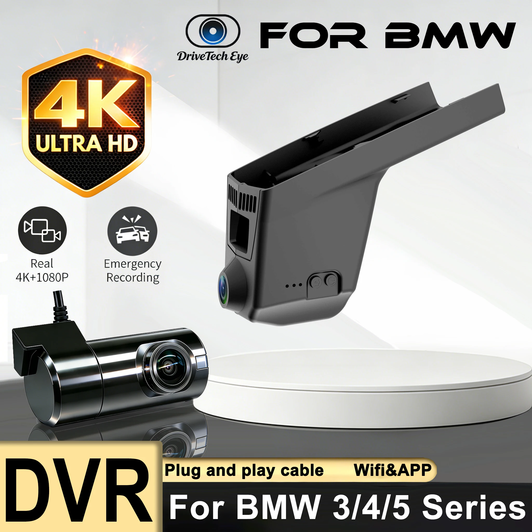 

4K 2160P Dash Cam For BMW 3/4/5 Series X3 X5 335i 320i 320d 330d 420d 535i F25 F30 F31 F36 M4 F83,Car DVR Camera,Video Recorder