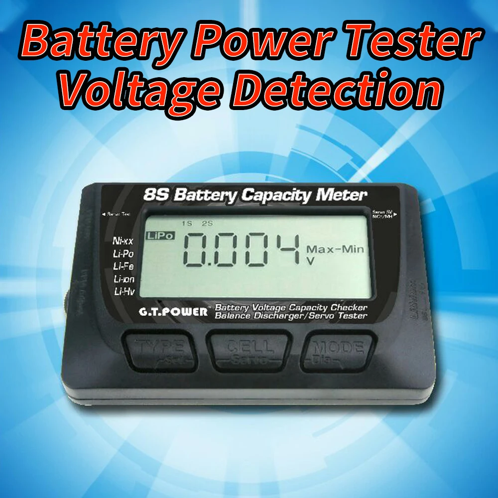 

GT Power 1S-8S Lipo Battery Monitor Multi-function Battery Power Tester Voltage Detection Tools For RC Model Car Helicopter