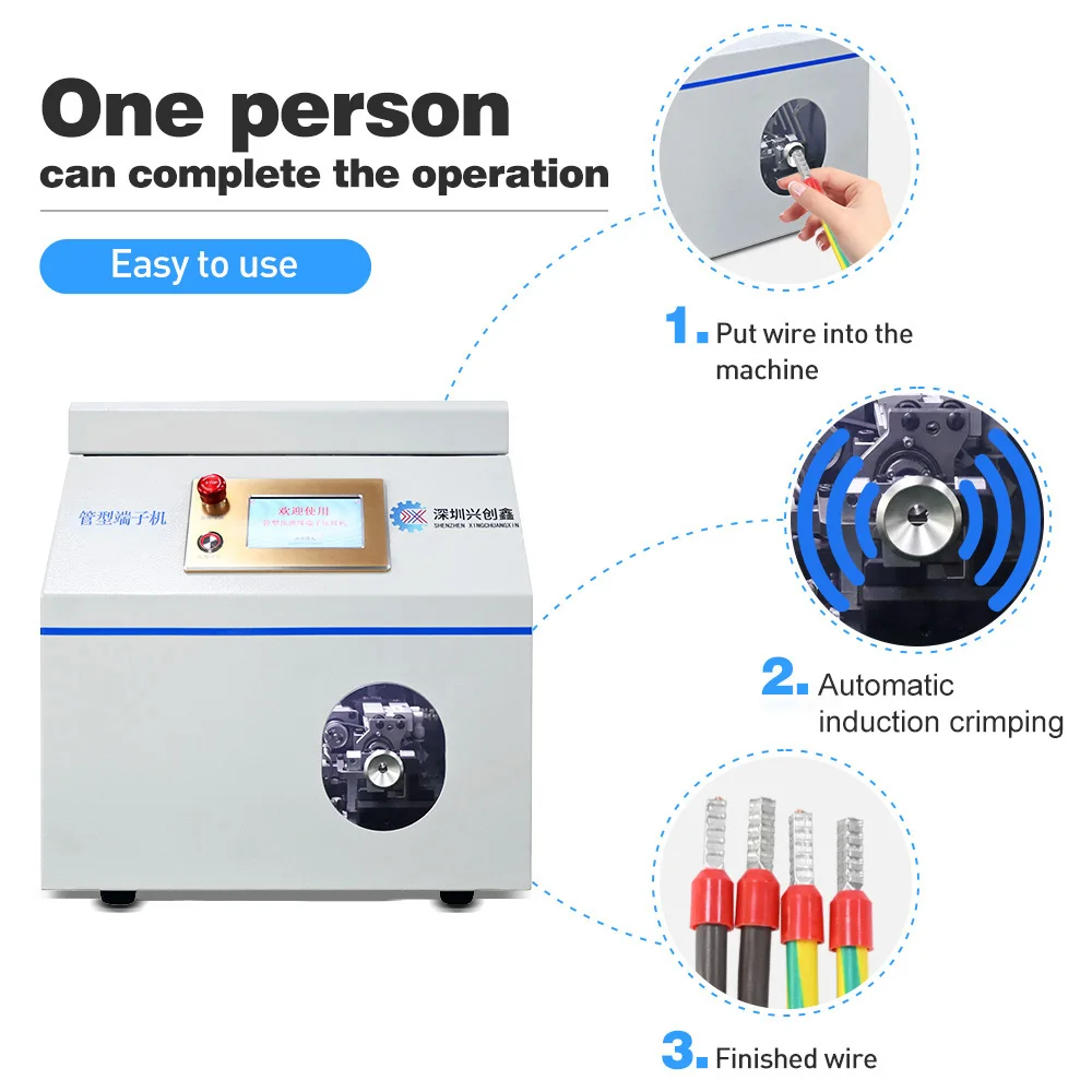XCX 0.5-4 Square Wire Tubular Terminal Stripping and Crimping Machine Terminal Ferrule Crimp Machine
