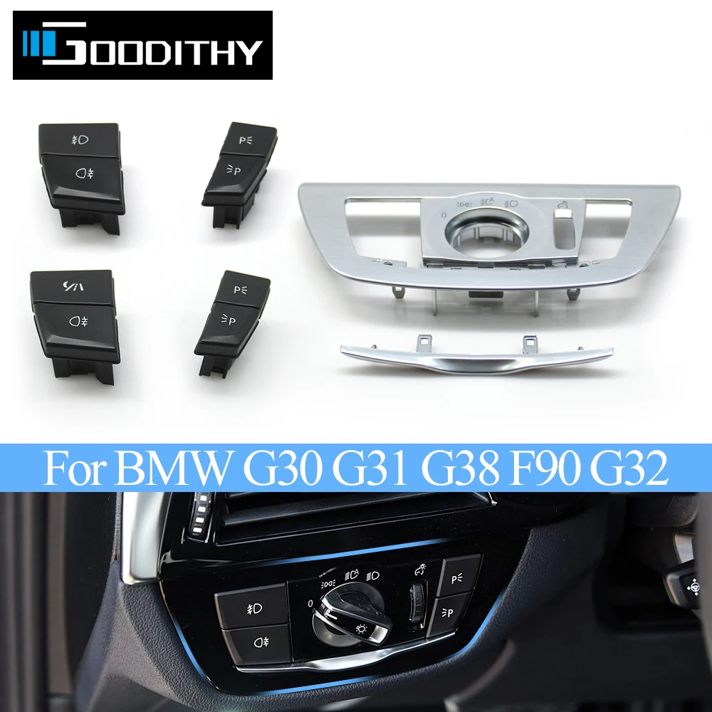 

Передняя приборная панель автомобиля, переключатель фар, поворотная ручка, кнопка, крышка фары, панель для BMW 5 серии 6GT M5 G30 G31 G38 G32 F90
