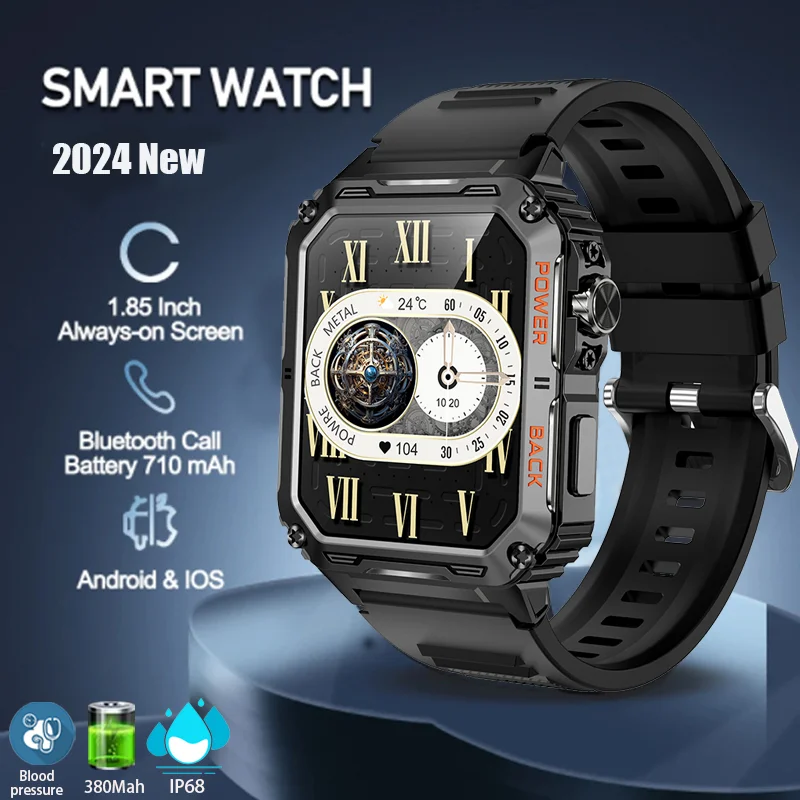 2024 New Men's smartwatch Bluetooth Headset HD Bluetooth Call Business Outdoor Sports IP68 Waterproof watch for Android iOS