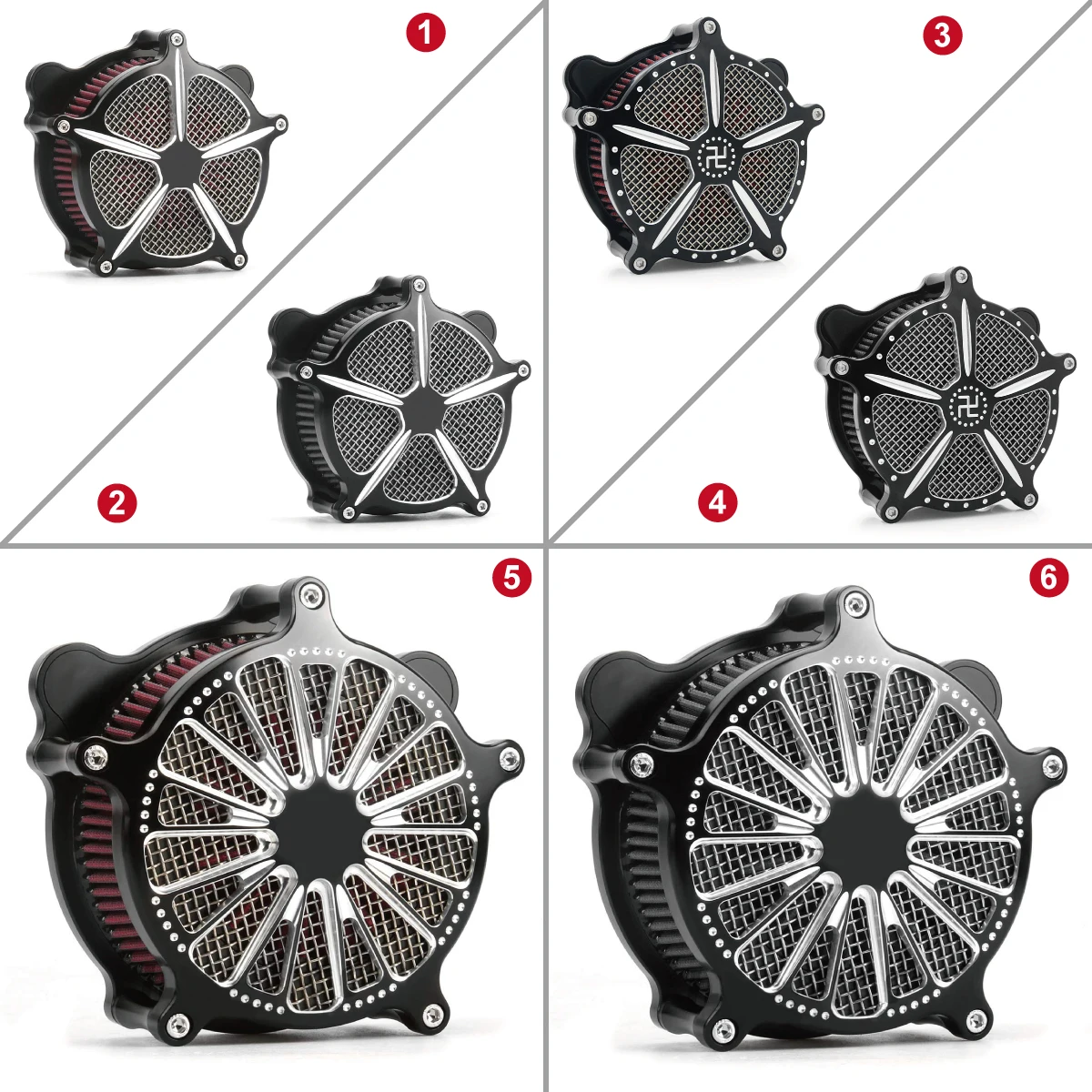 

Contrast Cut Domino Air Cleaner For harley dyna fatbob air filter softail breakout air intakes For harley touring 00-07