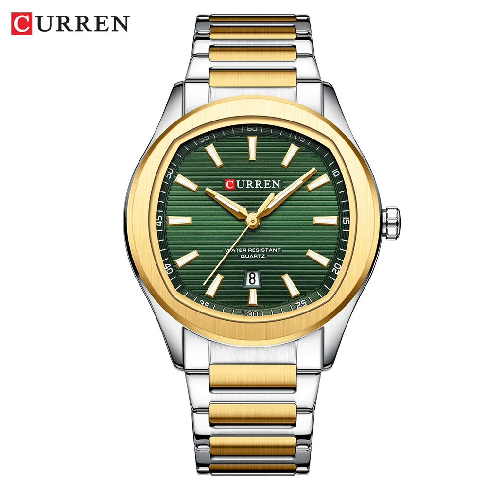 CURREN Modemarke Herrenuhr mit Edelstahlband, klassische, einfache Quarz-Armbanduhr für Männer, NEU 6