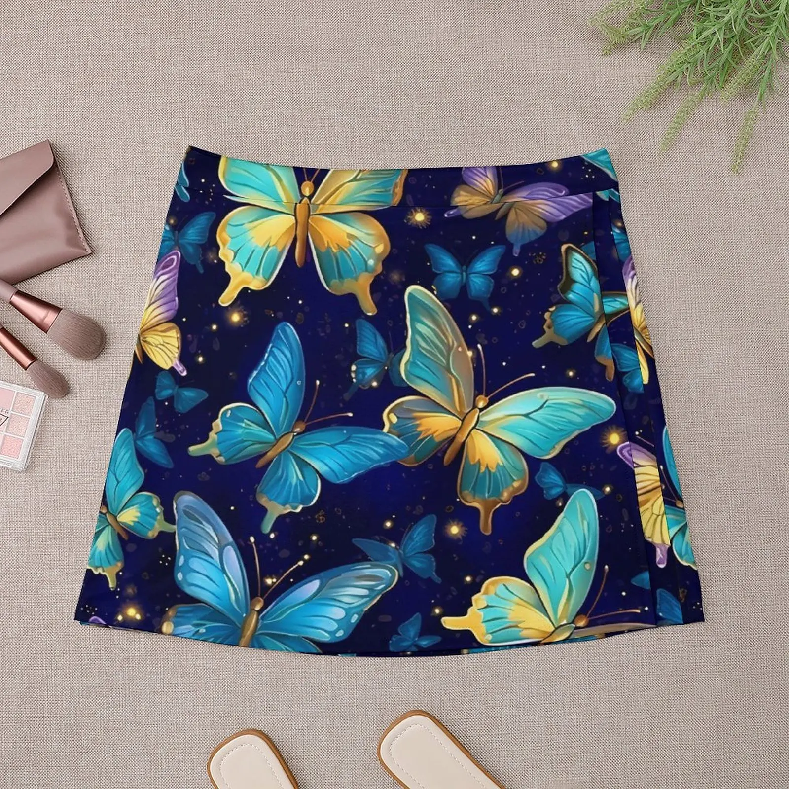 Pastel Butterflies Skirt Colorful Animal Retro Mini Skirts Spring High-waisted Custom Street Fashion Casual Skirt Big Size 4XL