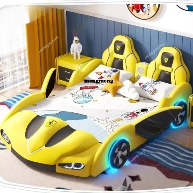 Nordic Car Shape  Beds Safety Toys Storage Single Design  Bed Toddler Playpen Camas Infantiles Furniture Home