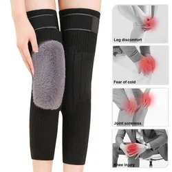 Furry Leg Warmer Faux Lamb Velvet Thicken Knee Pads Knee Brace Support Thermal Leg Sleeves Imitation Rabbit Velvet Warm Leggings