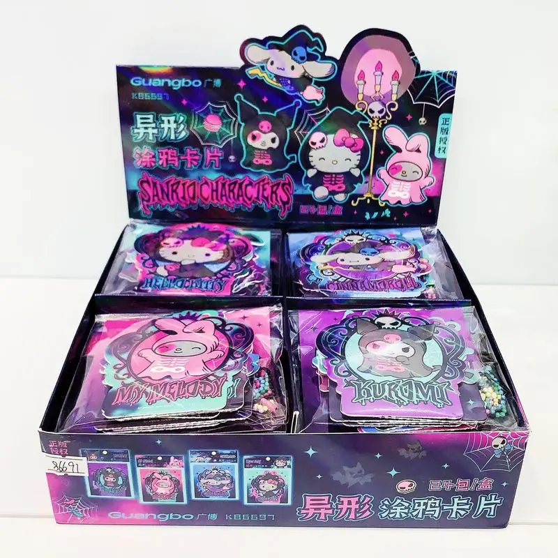 24-個クロミマイメロディシナモロール形落書きカードハロウィンテーマメッセージカードかわいいメモ学生文具卸売