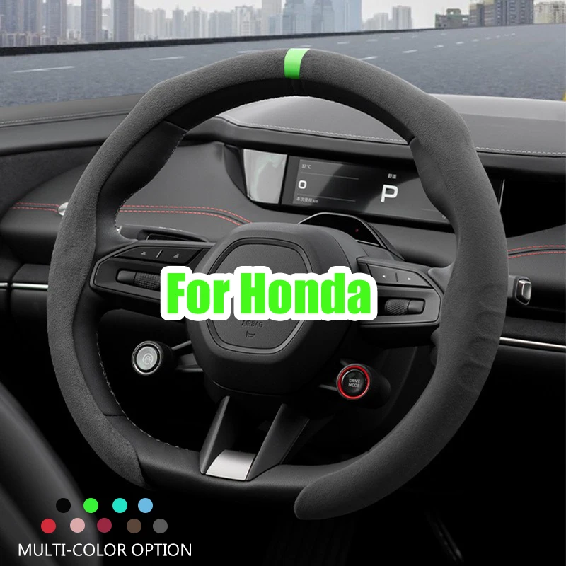

Car Steering Wheel Cover Suede Leather Booster Cover For Honda Civic Fit Accord CRV HRV Jazz Odyssey Car Accessories