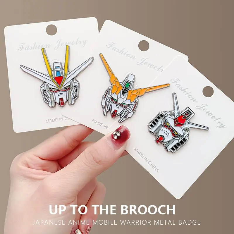 Bandai Gundam anime peripheral robot mobile suit metal badge creative personality unicorn cartoon brooch jewelry gifts wholesale