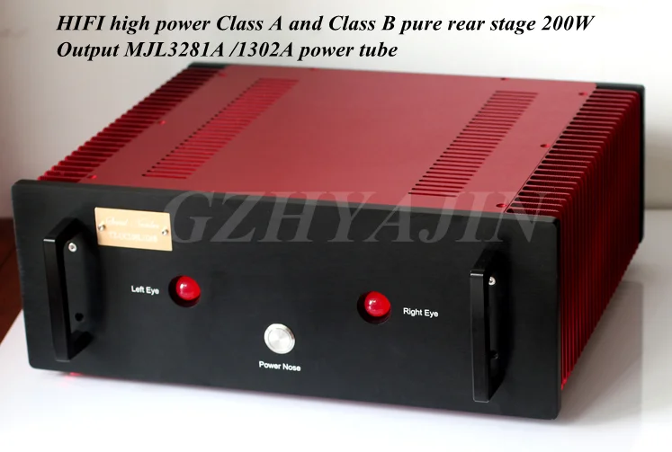 Alta fidelidade classe de alta potência um estágio traseiro puro 200w potência de saída mjl3281a/1302a tubo de potência, potência de saída: 100w/8 euro 200w/4 euro