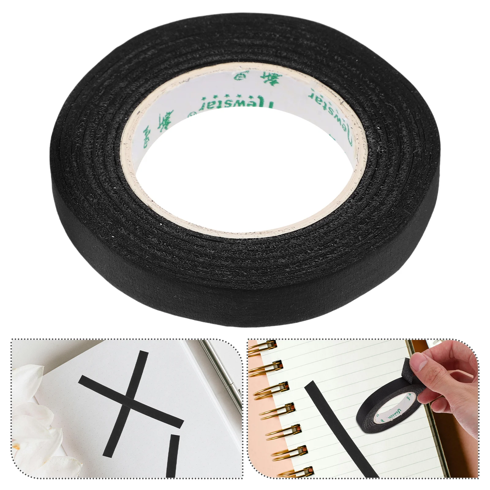 

10 Rolls Black Masking Tape Craft Painters Colors Sticker Scrapbooking Textured Paper Duct