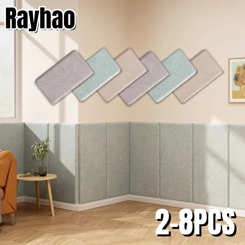 

Soft Case Self-adhesive Linen Wall Sticker Protecting Children Anti Collision Wall Panel Thickened Foam Moisture-proof Wallpaper