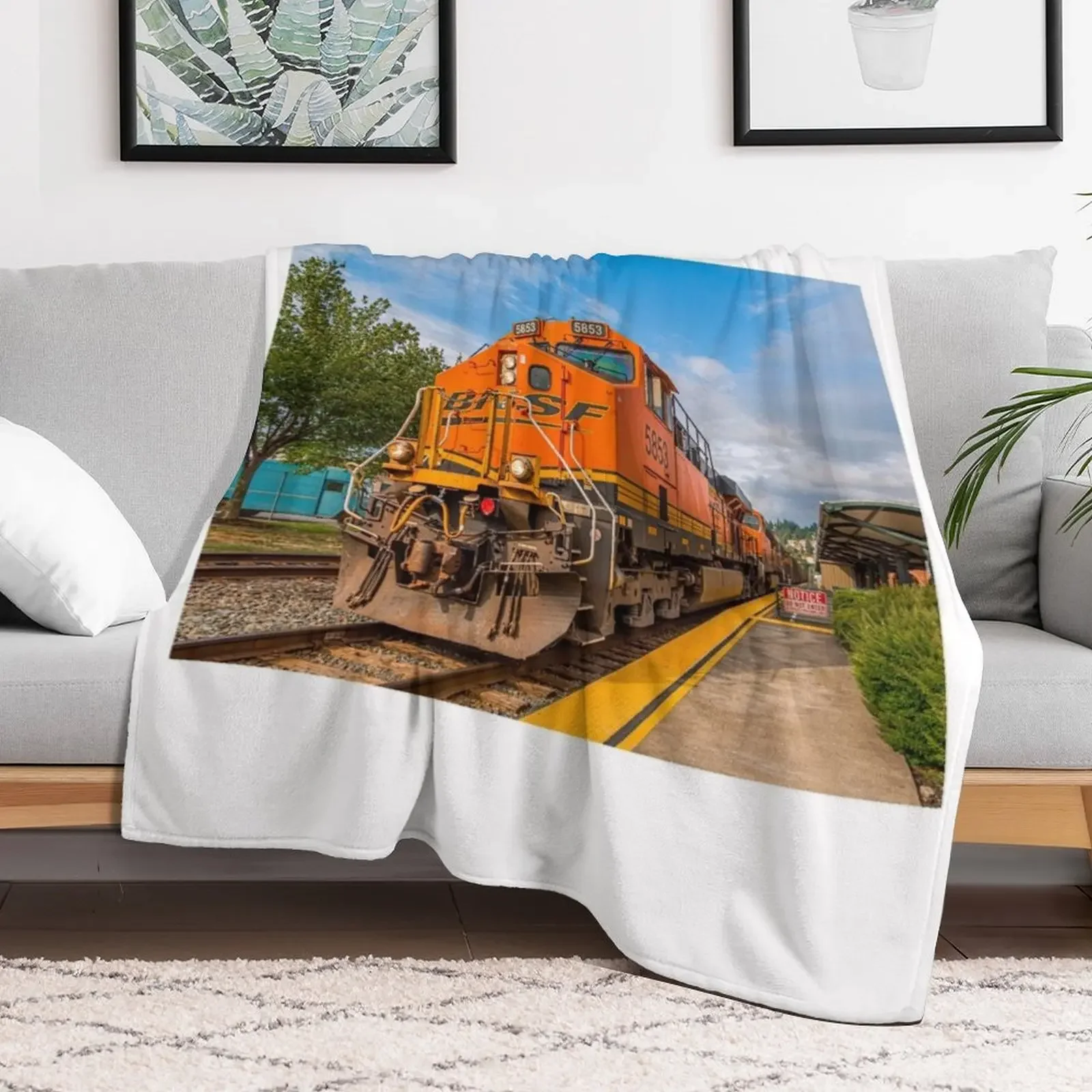 BNSF Locomotive Throw Blanket Warm Throw Blanket Gift for Anniversary